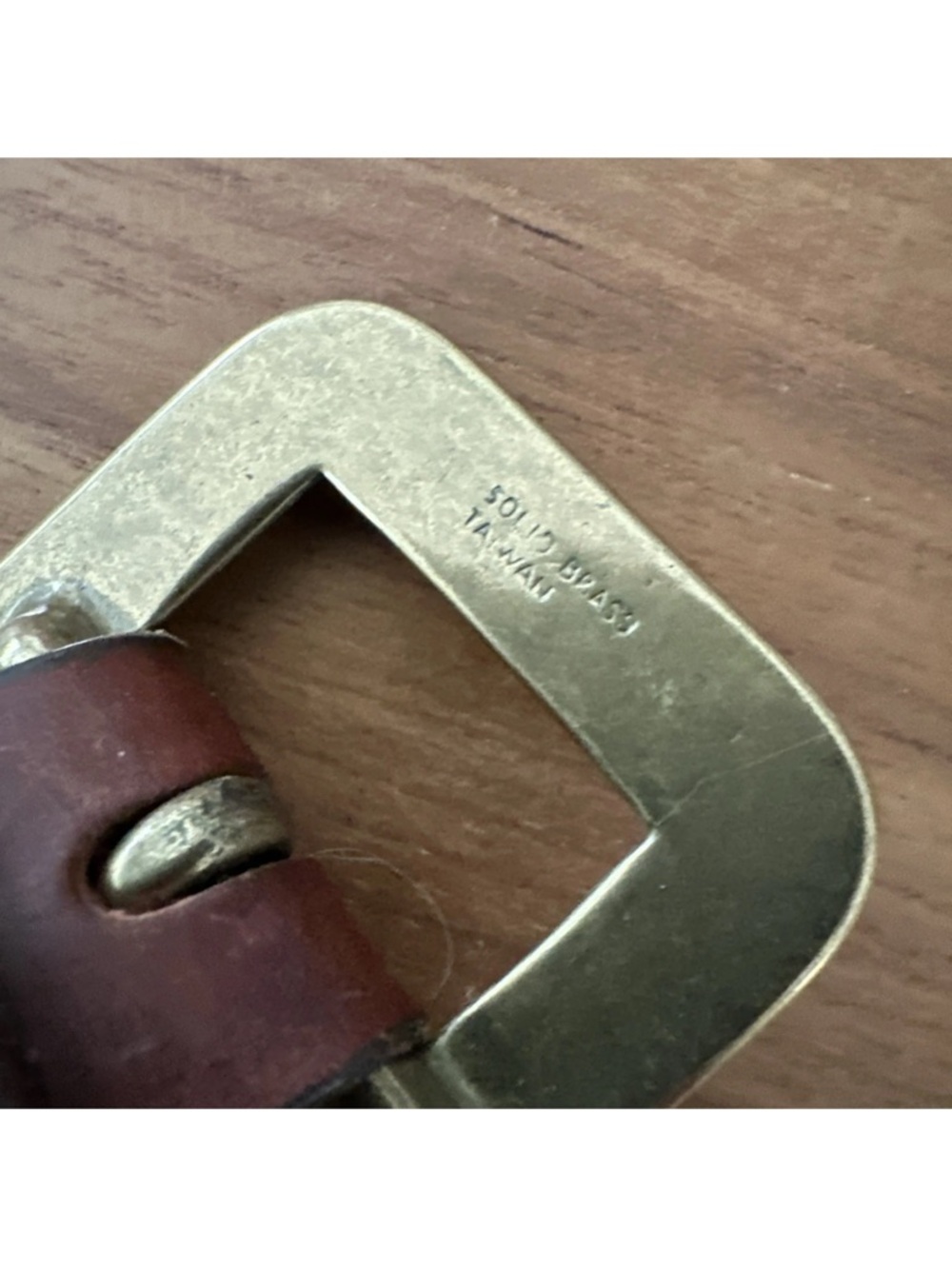 Vintage Eddie Bauer Solid Brass Buckle Brown Italian Leather Waist Belt M - Picture 8 of 10